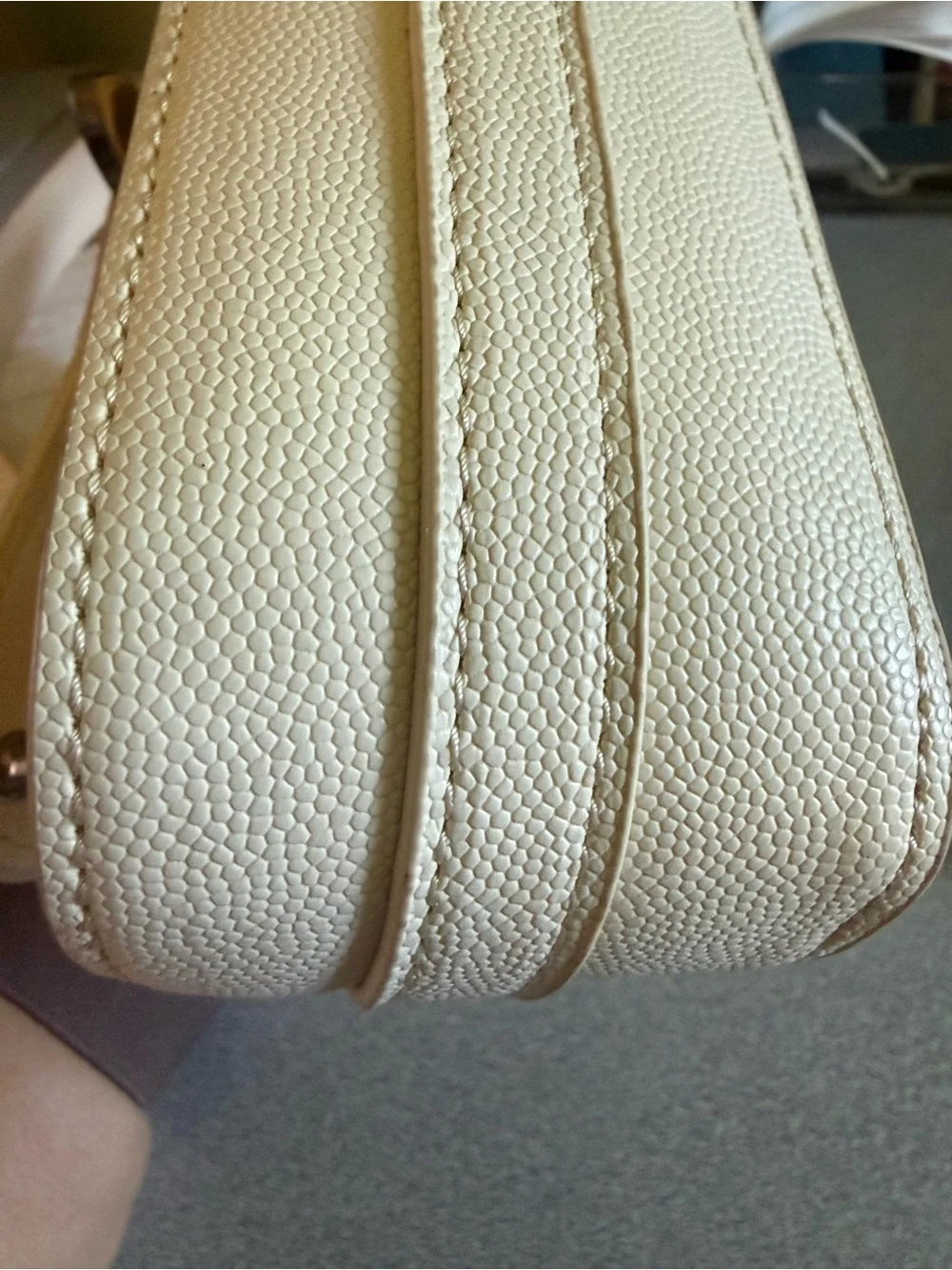 Betsey Johnson Cream Shoulder Bag with Stud & Buckle Detail